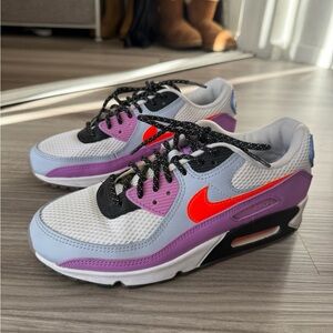 Nike Women's Air Max Sneakers - White, Purple, and Orange